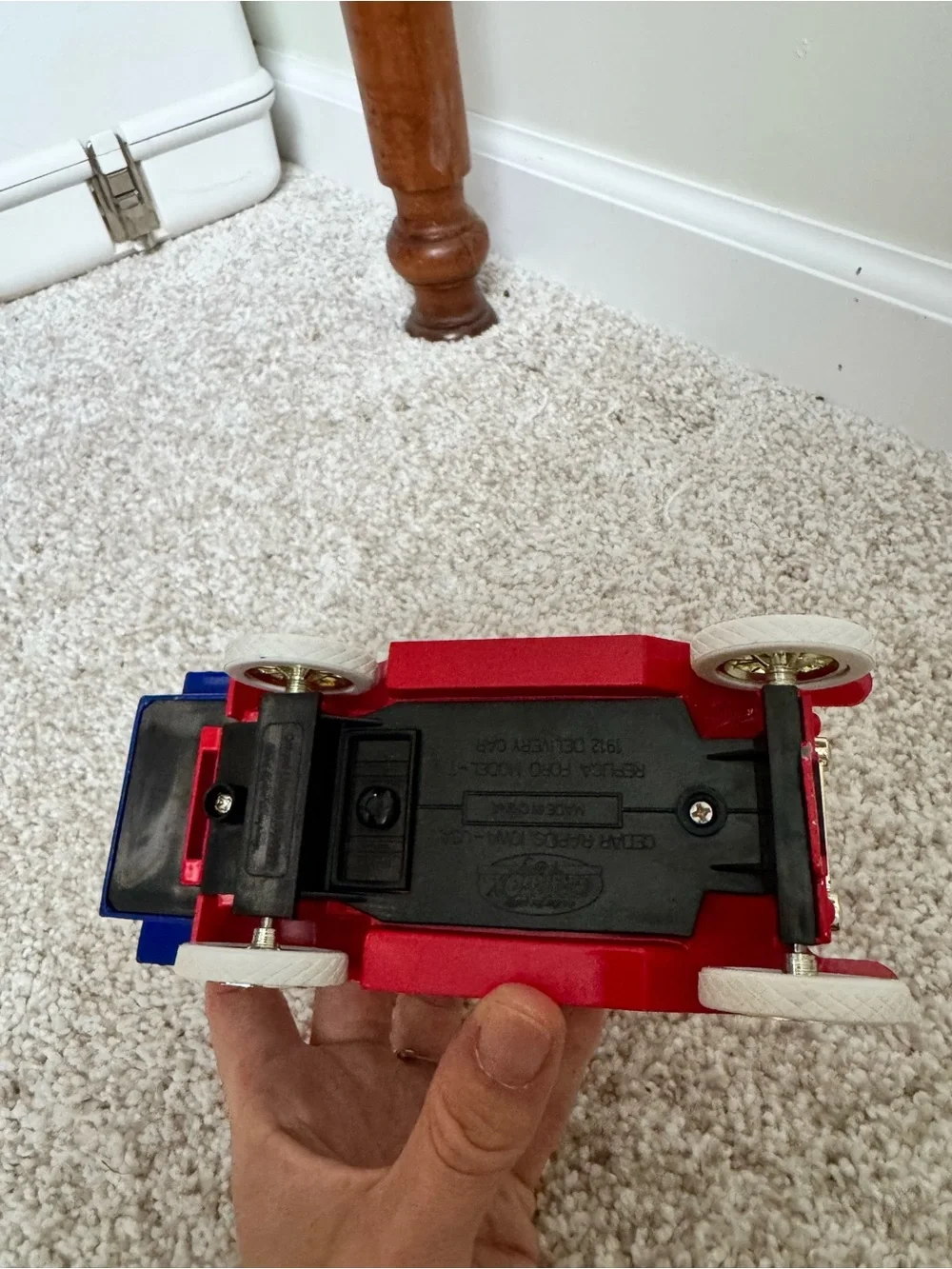 Vintage-Style Blue & Red Toy Truck